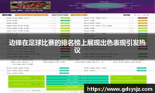 边锋在足球比赛的排名榜上展现出色表现引发热议